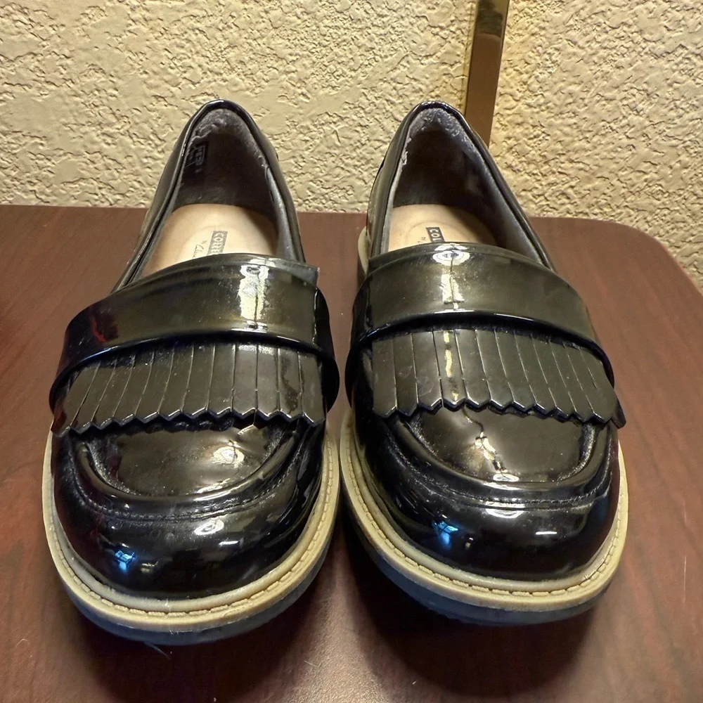 Clarks Black Patent Leather Flats